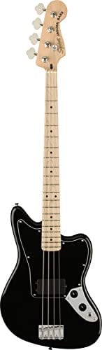 Squier Fender Affinity Series Jaguar Bass avec micro Humbucker, touche en érable, noir, Inclus des Cours Virtuels Gratuits sur Fender Play
