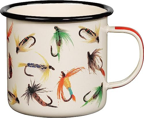 Gentlemen's Hardware Emaille Campingbecher schlagfester Kaffeebecher 500ml Fliegenfischen