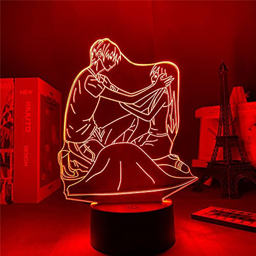 3D Illusion Lamp LED Night Light Colorful Fruit Basket Lamp Animated Design Interior Decorative Fixture Ideal for A Bedroom for Home Children's Room Decoration