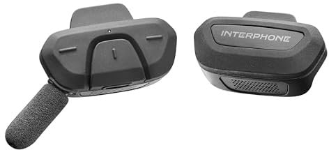 INTERPHONE AERIAL Fahrradhelm Headset – Fahrrad Headset für 2 Personen bis 300 m, Gegensprechanlage für Fahrrad-Helm mit Bluetooth für GPS, Musik und Anrufe, wasserfest und mit Staubfilter