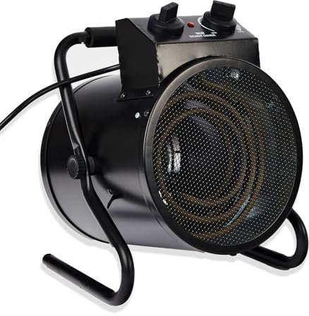 Electric/Propane LPG Gas Space Heater Electric Fan Assisted Powerful Workshop Warmer 2, 3, 15, & 30Kw (3KW (Black))