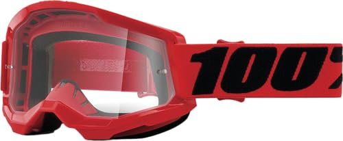 Desconocido Fahrradbrille, 100% STRATA 2, rot, transparente Gläser, Einheitsgröße, 50027-00004