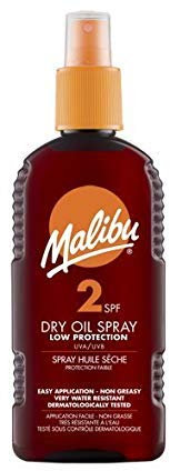 Crimson Kangaroo Fragrances Malibu Sonnenschutzspray für Trockenöl, LSF 2, 200 ml, 2 Stück