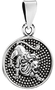 NKlaus 14,7mm Kettenanhänger Löwe 925 Silber Horoskop Sternzeichen Zodiak Anhänger 3867