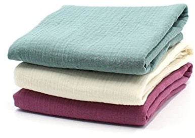 VmG-Store 3x Musselin Set je 0,5m x 1,35m Double Gauze Stoff 100% Baumwollstoff Tex Standard 100 (3er Set je 0,5m, Set19)