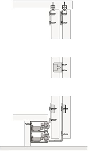 Hawa Combino 50 H MS Schiebetürbeschläge (Kombifront), 1400x2600x19mm für Holztüren bis 50kg, 2-türig Stahl/Kunststoff anthrazit