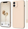 iPhone 12 Hülle Silikon Case, ElestBela Hanyhülle iPhone 12 Ultra Dünn Slim mit Microfiber, Kratzfeste Rundumschutz Case Schutzhülle Hülle für iPhone 12 6.1'' Khaki