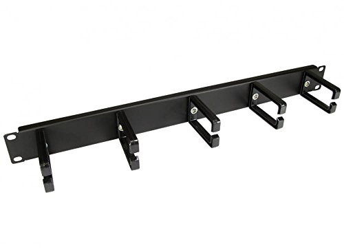 1U 19 Cable Management Bar - Black, 5 Ring