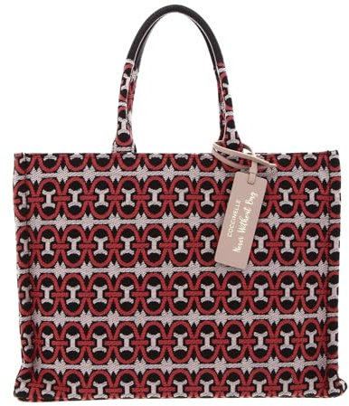 Coccinelle Handtasche Umhängetasche Never Without Bag Jacquar Handbag Mul. Cranbe/Cola mehrfarbig