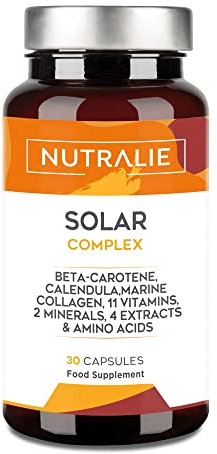 Solar Care Complex 360 - Cápsulas Bronceadoras Solares - Betacaroteno Acelerador Bronceado - Broncea, Protege y Prepara la Piel para la Exposición del Sol - 30 Cápsulas - Nutralie