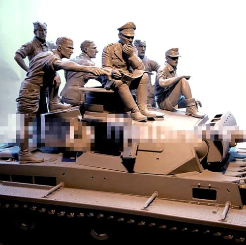 ( 1/16 ) WWII Deutsche Soldaten Resin Modellbausatz (6 Personen, Keine Panzer), unmontierte und unbemalte Resin Modellteile (F6lY-7)