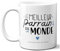 DECOHO - Mug Meilleur Parrain du Monde - Mug céramique blanc et bleu - 33 cl, anse ergonomique, imprimé en France, cadeau anniversaire ou - Blanc