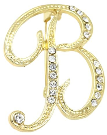 Hitrod Broche Lettre d’Or,Épingles décoratives en Forme de Lettre d’Or - Broche en Strass Initiale, Broches à Lettres, Ornements initiaux, Bijoux à épingles pour Filles et Femmes