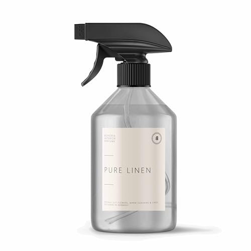 BOHORIA® Deodorante spray per ambienti con fresco profumo di bucato – profumo stimolante e fresco per una fragranza unica – 500 ml (Pure Linen, 500 ml)