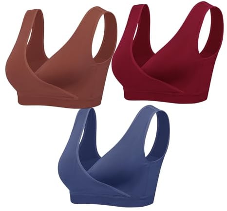 Lemef Amningsbehå, sov-bh, bygelfri behå, graviditetsbehå, amningsbehå, BH, 3-pack
