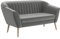 MEBLINI Mini Sofa 2-Sitzer für Wohnzimmer - Mini Lounge für Zwei Personen - Küchensofa - Sofa Klein - KAIA - 2 - Hellgrau Samt