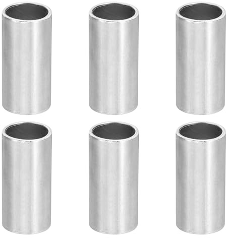 PATIKIL 6 Stück M10 Abstandshalter Distanzhülsen 10.1 mm ID x 12 mm OD x 24 mm L Kohlenstoffstahl Rund Unterlegscheiben Ohne Innengewinde Spacer für M5 Schrauben Bolzen Gewindestange