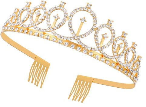 Prinzessinnen Krone Tiara, Strass Stirnband für Damen Elegantes Diadem Metall Haarreif Party Glitzernde Kopfbedeckung Zubehör für Geburtstag Abschlussball Mädchen Rollenspiele Abschlussball