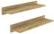 Wandregal, Schweberegal (2 Stück), stabile Wandboards, 60 cm Hängeregale, mit unsichtbaren Halterungen, für Bad, Schlafzimmer, Küche, Büro, Wohnzimmer, Eiche mit Eiche Leiste, Eiche Finish