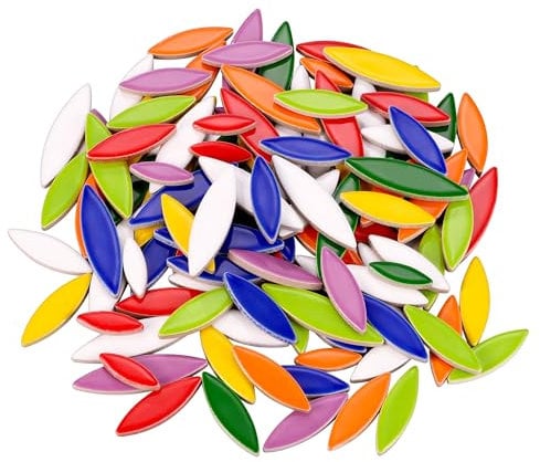 Filhome 500g Random Leaf Ceramics Mosaic Tiles for DIY Crafts, Irregular Leaves Mosaic Pieces for DIY Mosaic Making Craft Hobby Arts Home Wall Decoration Mosaic Making Supplies (Mix Color)