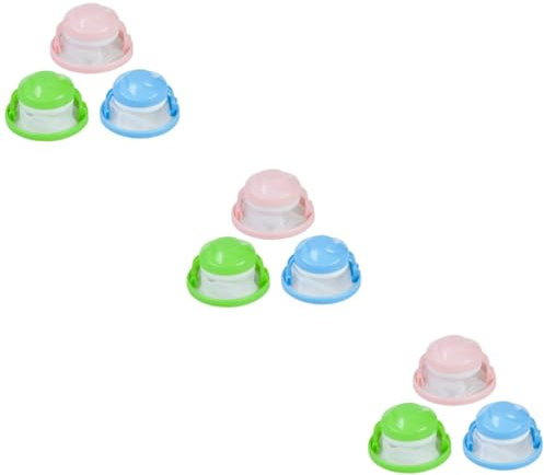 Parliky 9pièces Filtre à Cheveux pour Lave-Linge Outil De Nettoyage pour Enlever Poils Animaux Sachet Mesh Réutilisable pour Filtration De Débris Couleur Aléatoire