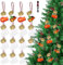 12 Pcs Christmas Booze Balls Ornaments Christmas Ornament Drink Balls Clear Ornaments for Drinks Fillable Christmas Ornaments with Screw Top and Ribbons Ornament Shot Glasses for Christmas Tree Party