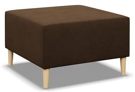Mebligo - Puff Hocker BLANK, Fußhocker für Sessel, Couch Hocker, Sofa Hocker, Sitzhocker, Hocker Wohnzimmer, Bequemer Hocker als Auflage, Sitzpuff, Beine und Tisch - 71x71x40cm Braun