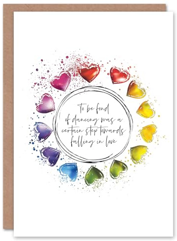 Artery8 Marriage Dancing Austen Pride Prejudice Rainbow Blank For Him Or Her Art Wedding Card
