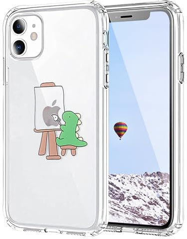 Tybiky Handyhülle für iPhone 16 Pro Hülle Kreative Äpfel Muster Schutzhülle Luftkissen Case Kratzfest TPU Stoßfest Silikon mit Airbag Bumper Cover für iPhone 16 Pro,Grün Dinosaurier-Farbwand