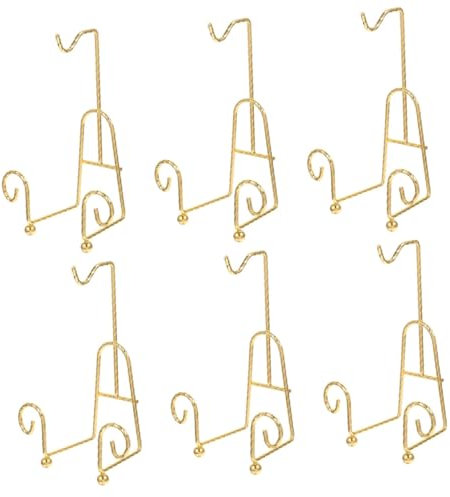 Alipis 6pcs Saucers Draining Hanger Infuser Coffee Mug Holder Gold Cup Stand Table Leak Dispenser Plates Collapsible Pram Teacup Plate Display Holders Lei Tea Cups Cup Holder Golden Iron