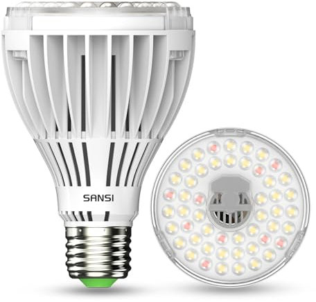 SANSI 30W LED Grow Light for Indoor Plants, Full Spectrum E27 Grow Light Bulb with Extra 660NM Spectrum for Seedlings Plants Flowers (PPF: 46μmol/s, 60° Beam Angle, Veg Coverage: 2x3 Sq Ft)