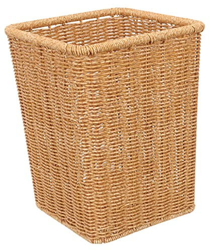 DECHOUS Poubelle de Camping Tressée Multifonction en Pp Khaki, Poubelle de Chambre à Coucher Pratique Style Pastoral pour Décoration Intérieure et Usage