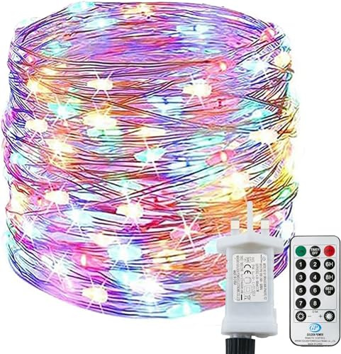 Lezonic Fairy Lights Plug in,22M 72Ft Waterproof Copper Wire String Lights,220 LED Fairy Lights with 8 Modes Remote Control for Party,Garden,Wedding,Bedroom,Indoor/Outdoor Decoration(Multi-Colored)