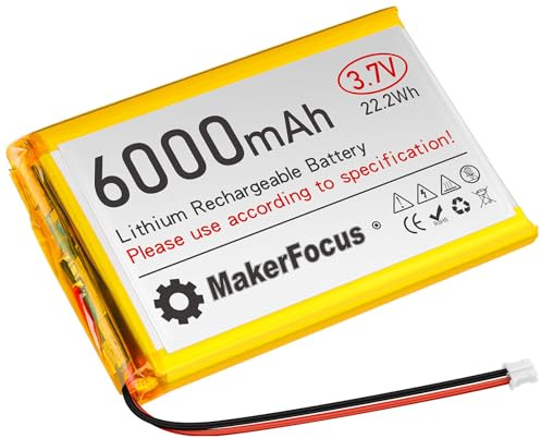 YELUFT 1 Stück 3,7V 6000mAh Lithium-Polymer-Akku mit Integrierter Schutzplatine und PH2.0-Stecker Kompatibel mit WisBlock Meshtastic, Raspberry Pi USV(Umgekehrte Polarität)