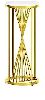 Stylish 90CM Black Metal Plant Stand - Golden Flower Pot Holder Space-Saving Corner Accent Table for Living Room Tall Side Table Modern Home Decor Furniture