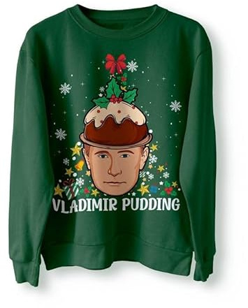 BlackMacaw Funny Christmas Pudding XMAS Jumper Sweater Sweatshirt Xmas Jumper Funny Gift Meme Pullover Meme