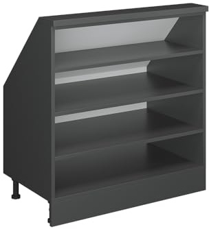 Vicco Dachschrägenschrank Rion, Anthrazit/Anthrazit | B80 x T46 cm, mit 4 Fächern, platzsparend für Dachschrägen
