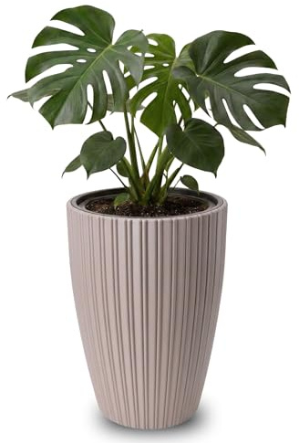 matches21 HOME & HOBBY Großer Blumentopf ZENTO Taupe für innen, außen - 39 x 58 cm Pflanztopf rund wetterfest