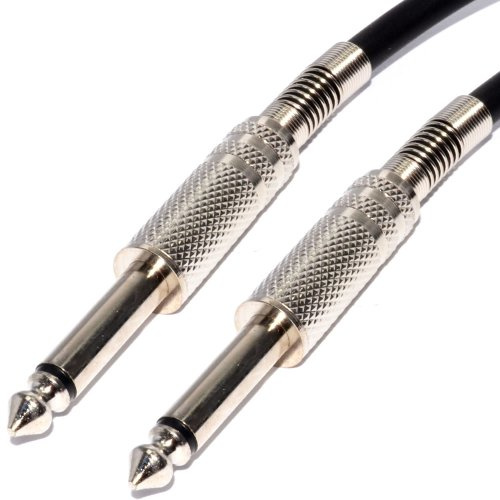 kenable 6.35mm Guitar Cable Low Noise Instrument Lead Nickel Plated Connectors Spring Strain Relief Helical Shield 1/4 Inch Jack to Jack Black 5m