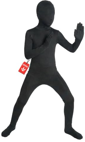 Morphsuits Black Original Kids Costume - Size Small 3'-3'5 (91cm-104 cm) (KSBKS)