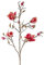 kunstpflanzen-discount.com Deko Zweig Magnolien 107cm hoch mit 4 Magenta-rötlichen Blüten - Künstlicher Magnolienzweig Magnolienast blühend