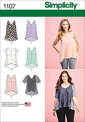 Simplicity 1107Women's Tops with Fabric Variations