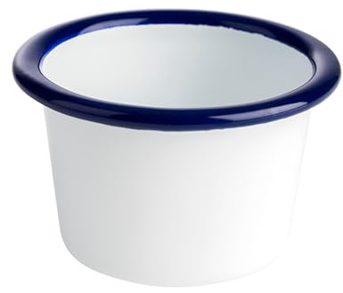 APS 40645 ENAMELWARE Metall Schüssel weiß / Blau, Ø 7 x 4.5 cm 0.08 ltr.