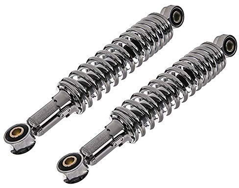 2 Stoßdämpfer/Federbein - 240 mm - Chrom - Einstellbar - Hydraulisch - für Simson