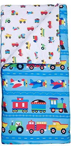Wildkin Kinder-Mikrofaser-Schlafsack für Jungen und Mädchen, Inklusive Kopfkissenbezug und Stuff Sack, perfekte Größe für Schlummer-Partys, Koordinaten Patterns mit unserem Duffel Bags