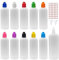 XIAONAN 10 x 100ml Leerflaschen Liquidflaschen Plastikflaschen Dropper Kunststoff Dosierflasche Tropfflaschen + 2 Trichter (Flaschen + Gemischte Kappen + Spitzen + Trichter + Leere Etiketten)