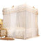 Focket Prinzessin Stil Bett Vorhang, Luxus Vier Eckpfosten Atmungsaktives Mesh Net Bett Vorhang Baldachin Netting Moskitonetz für Damen Schlafzimmer Dekoration(Keine Halterung)(150 * 200 * 200)