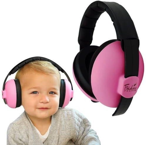 7Care Baby Ear Protection; Noise Cancelling Sound Proof Infant Headphones; Travel Essential Baby Ear Muffs - Pink