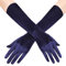 Coucoland Damen Satin Classic Opera Fest Party Audrey Hepburn Handschuhe 1920s Lang Kurz Elastisch (Navyblau/38cm)