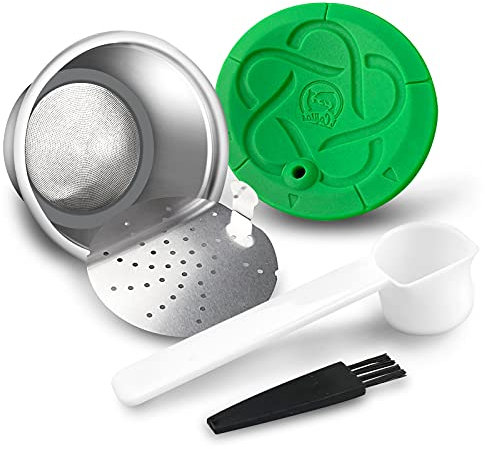 Reusable Dolce Gusto Coffee Pods, Refillable Coffee Capsule, Stainless Steel Metal Refillable Coffee Pods Dolce Gusto Reusable Coffee Capsules with Slicone Lid (Upgraded Version)